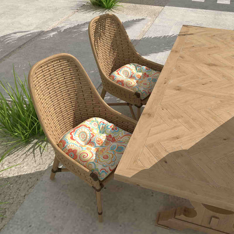 floral seat cushions on chair