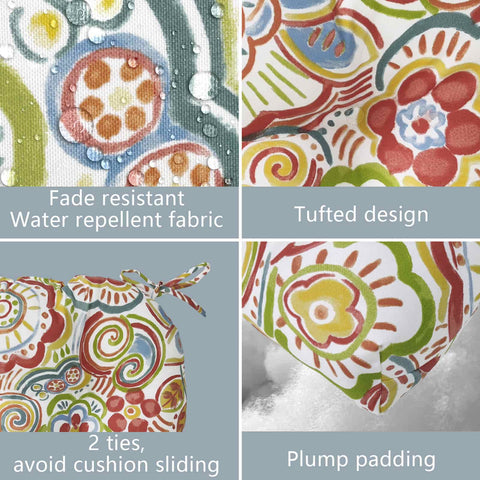 floral seat cushions wuth ties