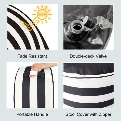 Inflatable Ottoman Cabana Black details