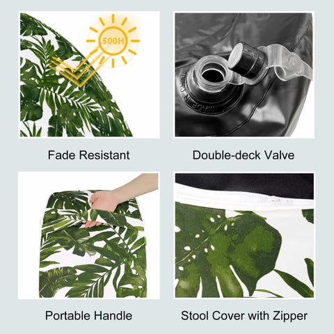 Inflatable Ottoman Palm Green details