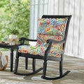 LVTXIII Outdoor High Back Patio Chair Cushion 44''X24''X4'' Paisley Multi（Set of 2）