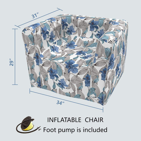 Livingsunrise Inflatable Sofa Chair Livingsunrise Outdoor Inflatable Sofa Chair Air Sofa Seat with Travel Pouch, Patio Lounge Chair Sofa for Adults and Kids, Great for Home Garden Beach (Foot Pump Included) - Clemens Noir Blue
