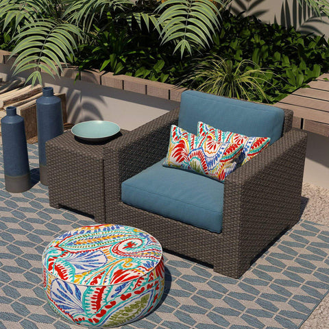 Livingsunrise Lumbar Pillow Covers Livingsunrise Outdoor Decorative Lumbar Pillow Covers 12 x 20 Inch,  Modern Pattern Pillow Case Pack of 2 for Home Patio Garden Sofa Bed Furniture,  Paisley Ummi Multi