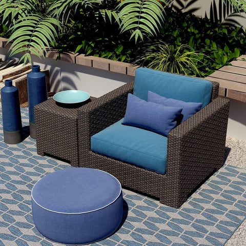 Livingsunrise Lumbar Pillow Covers Livingsunrise Outdoor/Indoor Lumbar Pillow Case Covers,  12" x 20" Patio Garden Decorative Lumbar Pillow Covers Pack of 2 for Outdoor Home Patio Furniture Use Navy Textured