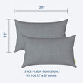 Livingsunrise Lumbar Pillow Covers Livingsunrise Outdoor/Indoor Lumbar Pillow Case Covers,  12" x 20" Patio Garden Decorative Lumbar Pillow Covers Pack of 2 for Outdoor Home Patio Furniture Use Grey Textured