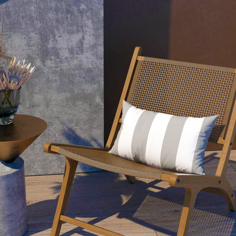 Livingsunrise Lumbar Pillow Covers Livingsunrise Outdoor/Indoor Lumbar Pillow Case Covers,  12" x 20" Patio Garden Decorative Lumbar Pillow Covers Pack of 2 for Outdoor Home Patio Furniture Use Cabana Gray White