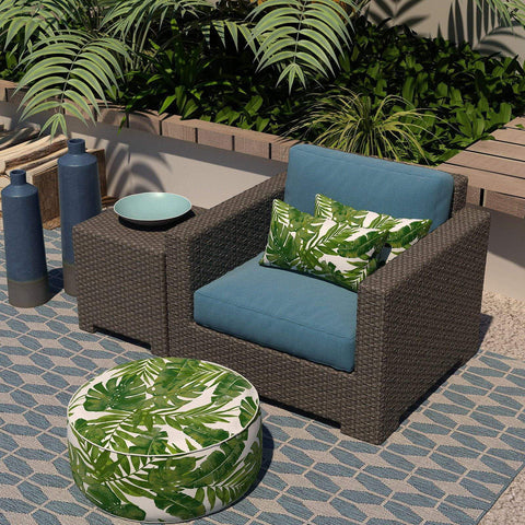 Livingsunrise Lumbar Pillow Covers Livingsunrise Outdoor/Indoor Lumbar Pillow Case Covers,  12" x 20" Patio Garden Decorative Lumbar Pillow Covers Pack of 2 for Outdoor Home Patio Furniture Use Palm Green