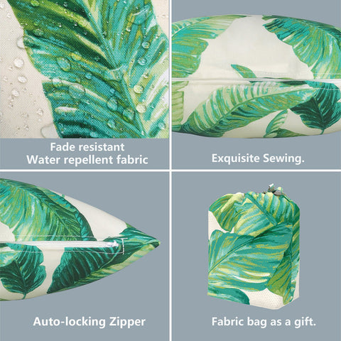 Livingsunrise Lumbar Pillow Covers Livingsunrise Outdoor/Indoor Lumbar Pillow Case Covers,  12" x 20" Patio Garden Decorative Lumbar Pillow Covers Pack of 2 for Outdoor Home Patio Furniture Use Swaying Palms Capri