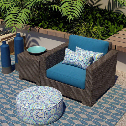 Livingsunrise Lumbar Pillow Covers Livingsunrise Outdoor/Indoor Lumbar Pillow Case Covers,  12" x 20" Patio Garden Decorative Lumbar Pillow Covers Pack of 2 for Outdoor Home Patio Furniture Use Delancey Lagoon