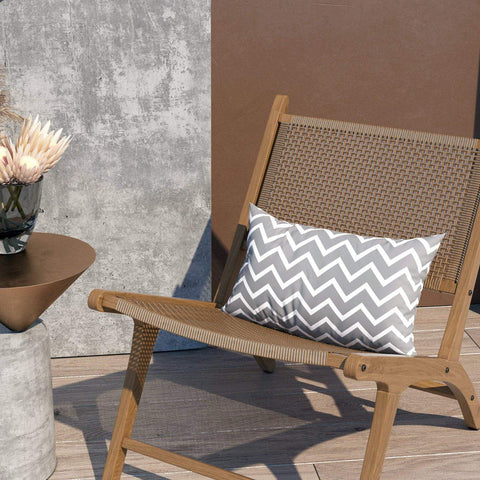 Livingsunrise Lumbar Pillow Covers Livingsunrise Outdoor/Indoor Lumbar Pillow Case Covers,  12" x 20" Patio Garden Decorative Lumbar Pillow Covers Pack of 2 for Outdoor Home Patio Furniture Use Zigzag Grey