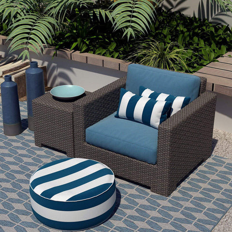 Livingsunrise Lumbar Pillow Covers Livingsunrise Outdoor/Indoor Lumbar Pillow Case Covers,  12" x 20" Patio Garden Decorative Lumbar Pillow Covers Pack of 2 for Outdoor Home Patio Furniture Use Cabana Navy