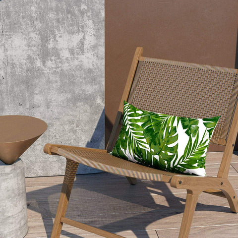 Livingsunrise Lumbar Pillow Covers Livingsunrise Outdoor/Indoor Lumbar Pillow Case Covers,  12" x 20" Patio Garden Decorative Lumbar Pillow Covers Pack of 2 for Outdoor Home Patio Furniture Use Palm Green