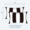 Livingsunrise Lumbar Pillow Covers Livingsunrise Outdoor/Indoor Lumbar Pillow Case Covers,  12" x 20" Patio Garden Decorative Lumbar Pillow Covers Pack of 2 for Outdoor Home Patio Furniture Use Cabana Black