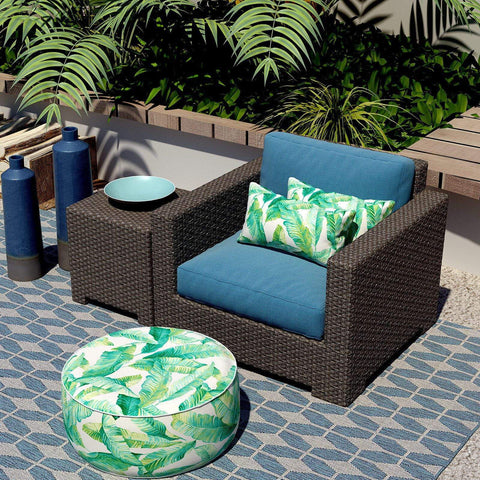 Livingsunrise Lumbar Pillow Covers Livingsunrise Outdoor/Indoor Lumbar Pillow Case Covers,  12" x 20" Patio Garden Decorative Lumbar Pillow Covers Pack of 2 for Outdoor Home Patio Furniture Use Swaying Palms Capri