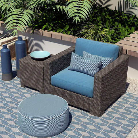 Livingsunrise Lumbar Pillow Covers Livingsunrise Outdoor/Indoor Lumbar Pillow Covers,  Patio Garden Decorative Lumbar Pillow Covers,  All Weather Cushion Cases for Sofa,  Patio Couch Decoration 12x20,  2 Pack, Stripe Navy
