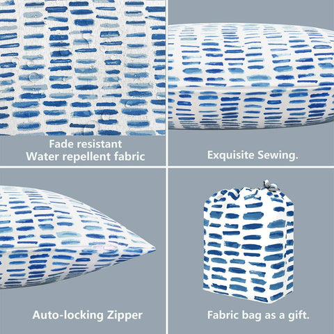 Livingsunrise Lumbar Pillow Covers Livingsunrise Outdoor/Indoor Lumbar Pillow Covers,  Patio Garden Decorative Lumbar Pillow Covers,  All Weather Cushion Cases for Sofa,  Patio Couch Decoration 12x20,  2 Pack,  Blue Pebble