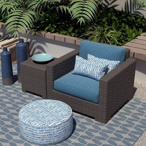 Livingsunrise Lumbar Pillow Covers Livingsunrise Outdoor/Indoor Lumbar Pillow Covers,  Patio Garden Decorative Lumbar Pillow Covers,  All Weather Cushion Cases for Sofa,  Patio Couch Decoration 12x20,  2 Pack,  Blue Pebble