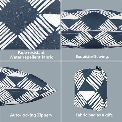 Livingsunrise Lumbar Pillow Covers Livingsunrise Outdoor/Indoor Lumbar Pillow Covers,  Patio Garden Decorative Lumbar Pillow Covers,  All Weather Cushion Cases for Sofa,  Patio Couch Decoration 12x20,  2 Pack,  Knot Navy