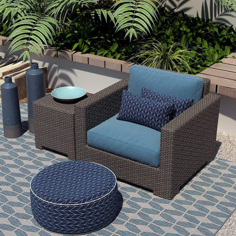 Livingsunrise Lumbar Pillow Covers Livingsunrise Outdoor/Indoor Lumbar Pillow Covers,  Patio Garden Decorative Lumbar Pillow Covers,  All Weather Cushion Cases for Sofa,  Patio Couch Decoration 12x20,  2 Pack,  Herringbone Navy