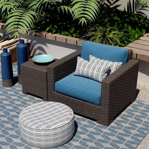 Livingsunrise Lumbar Pillow Covers Livingsunrise Outdoor/Indoor Lumbar Pillow Covers,  Patio Garden Decorative Lumbar Pillow Covers,  All Weather Cushion Cases for Sofa,  Patio Couch Decoration 12x20,  2 Pack,  Herringbone Black White