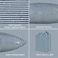 Livingsunrise Lumbar Pillow Covers Livingsunrise Outdoor/Indoor Lumbar Pillow Covers,  Patio Garden Decorative Lumbar Pillow Covers,  All Weather Cushion Cases for Sofa,  Patio Couch Decoration 12x20,  2 Pack, Stripe Navy