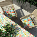 Livingsunrise Square Tufted Seat Cushions Livingsunrise Indoor/Outdoor Square Tufted Wicker Seat Cushions Pack of 2,  Patio Decorative Thick Chair Pads Seat Cushions Set for Patio Garden Home,  19"x19"x5",  Paisley Multi