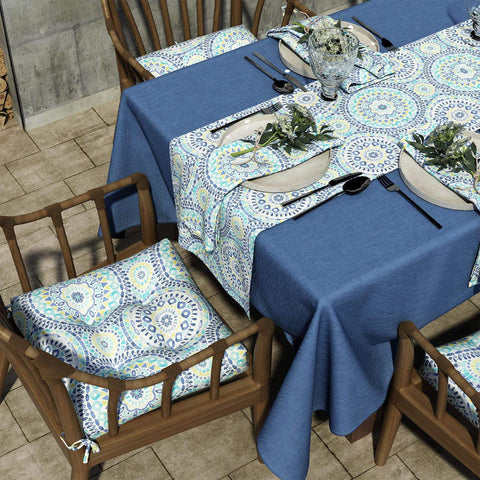 Livingsunrise Square Tufted Seat Cushions Livingsunrise Indoor/Outdoor Square Tufted Wicker Seat Cushions Pack of 2,  Patio Decorative Thick Chair Pads Seat Cushions Set for Patio Garden Home,  19"x19"x5",  Delancey Lagoon
