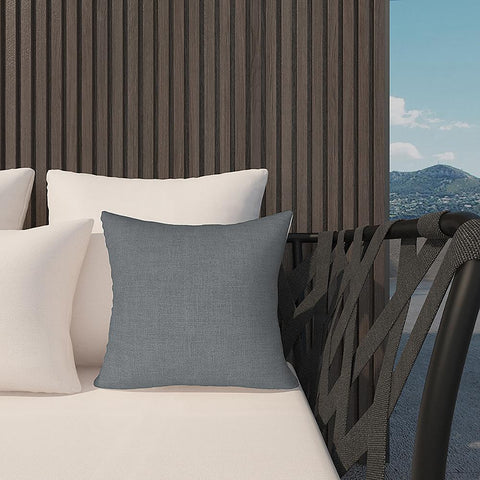 Livingsunrise Throw Pillow Covers Livingsunrise Indoor Outdoor Pillow Covers, All Weather Patio Accent Square Toss Pillow Cushion Case 18" x 18" Pack of 2 for Chair Sofa Couch Patio Furniture Decoration,  Grey Textured
