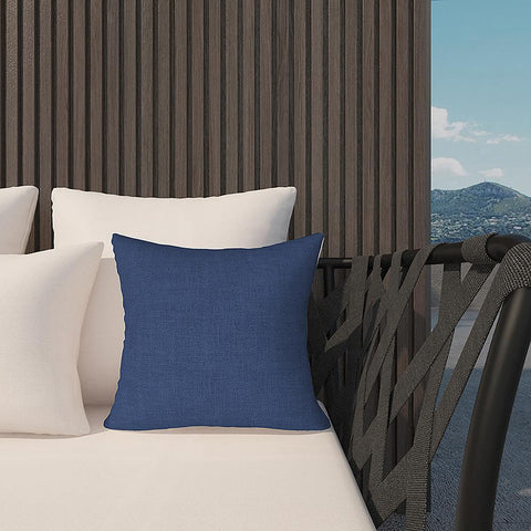 Livingsunrise Throw Pillow Covers Livingsunrise Indoor Outdoor Pillow Covers, All Weather Patio Accent Square Toss Pillow Cushion Case 18" x 18" Pack of 2 for Chair Sofa Couch Patio Furniture Decoration,  Navy Textured