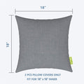 Livingsunrise Throw Pillow Covers Livingsunrise Indoor Outdoor Pillow Covers, All Weather Patio Accent Square Toss Pillow Cushion Case 18" x 18" Pack of 2 for Chair Sofa Couch Patio Furniture Decoration,  Grey Textured