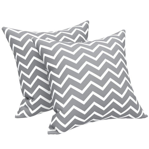 Livingsunrise Throw Pillow Covers Livingsunrise Indoor Outdoor Pillow Covers, All Weather Patio Accent Square Toss Pillow Cushion Case 18" x 18" Pack of 2 for Chair Sofa Couch Patio Furniture Decoration,  Zigzag Grey