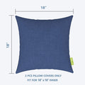 Livingsunrise Throw Pillow Covers Livingsunrise Indoor Outdoor Pillow Covers, All Weather Patio Accent Square Toss Pillow Cushion Case 18" x 18" Pack of 2 for Chair Sofa Couch Patio Furniture Decoration,  Navy Textured