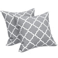 Livingsunrise Throw Pillow Covers Livingsunrise Indoor Outdoor Pillow Covers, All Weather Patio Accent Square Toss Pillow Cushion Case 18" x 18" Pack of 2 for Sofa Couch Patio Furniture Decoration,  Grey Geomentry