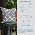 Livingsunrise Throw Pillow Covers Livingsunrise Indoor Outdoor Pillow Covers, All Weather Patio Accent Square Toss Pillow Cushion Case 18" x 18" Pack of 2 for Sofa Couch Patio Furniture Decoration,  Grey Geomentry