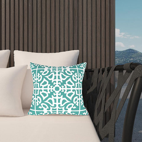 Livingsunrise Throw Pillow Covers Livingsunrise Outdoor Accent Patio Toss Pillow Covers, Throw Pillow Case Sham, Square Cushion Covers for Home Garden Indoor Outdoor Use 2 Pack, 18"x18",  Essence Mint