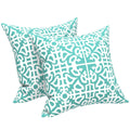 Livingsunrise Throw Pillow Covers Livingsunrise Outdoor Accent Patio Toss Pillow Covers, Throw Pillow Case Sham, Square Cushion Covers for Home Garden Indoor Outdoor Use 2 Pack, 18"x18",  Essence Mint