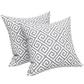 Livingsunrise Throw Pillow Covers Livingsunrise Outdoor Accent Patio Toss Pillow Covers, Throw Pillow Case Sham, Square Cushion Covers for Home Garden Indoor Outdoor Use 2 Pack, 18"x18",  Maze Grey
