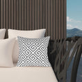 Livingsunrise Throw Pillow Covers Livingsunrise Outdoor Accent Patio Toss Pillow Covers, Throw Pillow Case Sham, Square Cushion Covers for Home Garden Indoor Outdoor Use 2 Pack, 18"x18",  Maze Grey