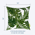 Livingsunrise Throw Pillow Covers Livingsunrise Outdoor Accent Patio Toss Pillow Covers, Tropical Throw Pillow Case Sham, Square Cushion Covers for Indoor Outdoor Use 2 Pack, 18"x18",  Palm Green