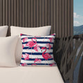Livingsunrise Throw Pillow Covers Livingsunrise Outdoor/Indoor Pillow Covers, Square Throw Pillow Covers, Modern Cushion Cases for Sofa Patio Couch Decoration 18 x 18 Inch, Pack of 2, Flamingo