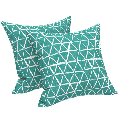 Livingsunrise Throw Pillow Covers Livingsunrise Outdoor/Indoor Pillow Covers, Square Throw Pillow Covers, Modern Cushion Cases for Sofa Patio Couch Decoration 18 x 18 Inch, Pack of 2, Geomentry Green