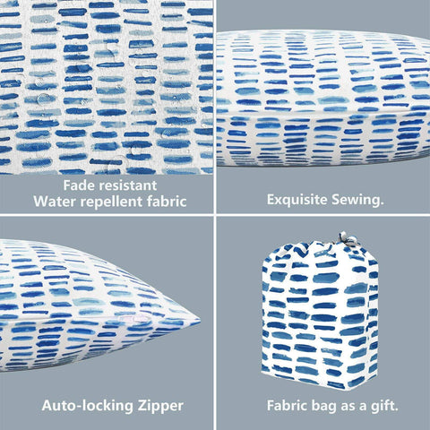 Livingsunrise Throw Pillow Covers Livingsunrise Outdoor/Indoor Pillow Covers, Square Throw Pillow Covers, Modern Cushion Cases for Sofa Patio Couch Decoration 18 x 18 Inch, Pack of 2, Pebble Blue