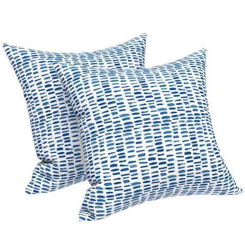 Livingsunrise Throw Pillow Covers Livingsunrise Outdoor/Indoor Pillow Covers, Square Throw Pillow Covers, Modern Cushion Cases for Sofa Patio Couch Decoration 18 x 18 Inch, Pack of 2, Pebble Blue