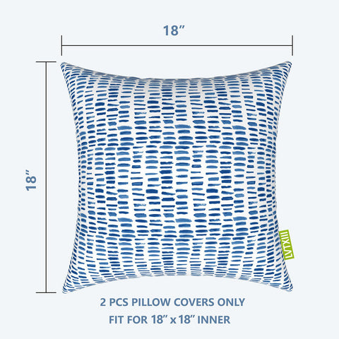 Livingsunrise Throw Pillow Covers Livingsunrise Outdoor/Indoor Pillow Covers, Square Throw Pillow Covers, Modern Cushion Cases for Sofa Patio Couch Decoration 18 x 18 Inch, Pack of 2, Pebble Blue