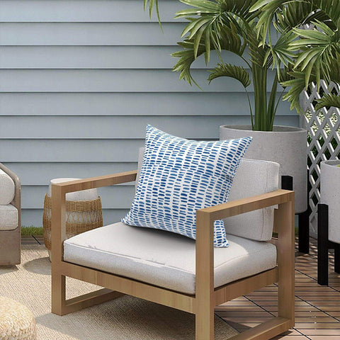 Livingsunrise Throw Pillow Covers Livingsunrise Outdoor/Indoor Pillow Covers, Square Throw Pillow Covers, Modern Cushion Cases for Sofa Patio Couch Decoration 18 x 18 Inch, Pack of 2, Pebble Blue