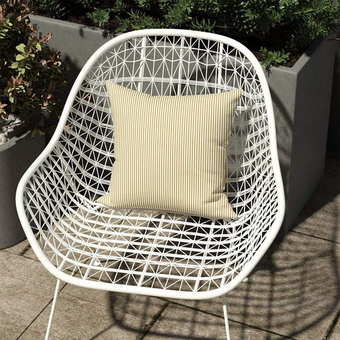 Livingsunrise Throw Pillow Covers Livingsunrise Outdoor/Indoor Pillow Covers, Square Throw Pillow Covers, Modern Cushion Cases for Sofa Patio Couch Decoration 18 x 18 Inch, Pack of 2, Stripe Beige