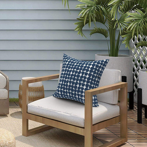Livingsunrise Throw Pillow Covers Livingsunrise Outdoor/Indoor Pillow Covers, Square Throw Pillow Covers, Modern Cushion Cases for Sofa Patio Couch Decoration 18 x 18 Inch, Pack of 2, Tie-dye Navy