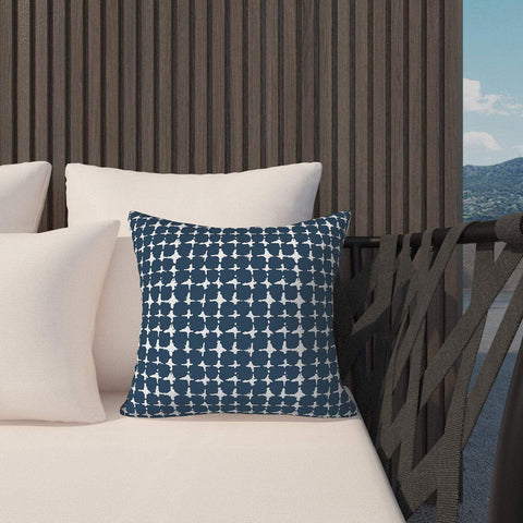 Livingsunrise Throw Pillow Covers Livingsunrise Outdoor/Indoor Pillow Covers, Square Throw Pillow Covers, Modern Cushion Cases for Sofa Patio Couch Decoration 18 x 18 Inch, Pack of 2, Tie-dye Navy