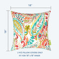 Livingsunrise Throw Pillow Covers Livingsunrise Outdoor Throw Pillow Covers 18 x 18 Inch, Modern Paisley Pattern Decorative Square Toss Pillow Case Pack of 2 for Home Patio Garden Sofa Bed Furniture, Paisley Pretty