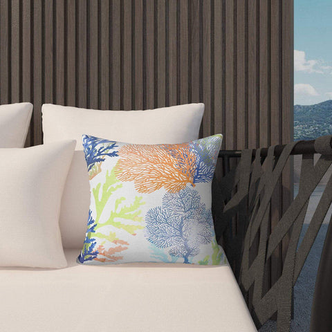 Livingsunrise Throw Pillow Covers Livingsunrise Outdoor Throw Pillow Covers 18 x 18 Inch, Modern Paisley Pattern Decorative Square Toss Pillow Case Pack of 2 for Home Patio Garden Sofa Bed Furniture, Coral Multi